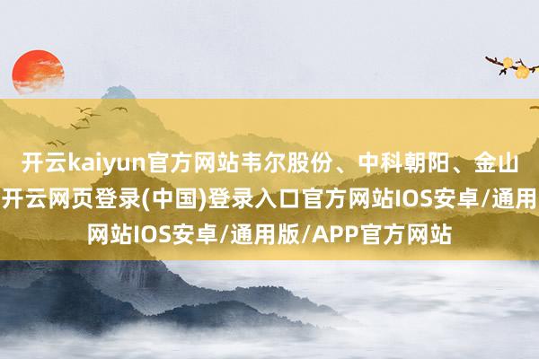 开云kaiyun官方网站韦尔股份、中科朝阳、金山办公等小幅跟涨-开云网页登录(中国)登录入口官方网站IOS安卓/通用版/APP官方网站